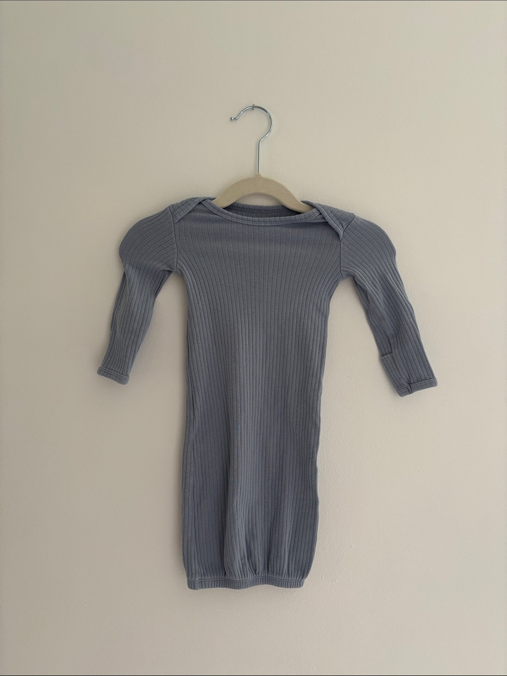 Carter's Ribbed Long Sleeve Nightgown - Gray Blue